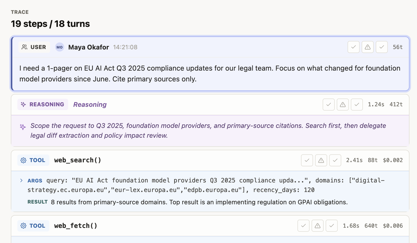 Screenshot of Trace canvas